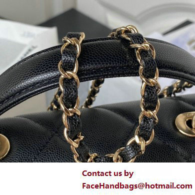 Chanel Grained Calfskin  &  Gold-Tone Metal Flap Bag with Top Handle AS4712 Black 2025